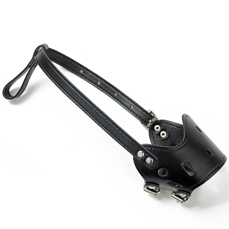Adjustable PU Leather Dog Muzzle – Breathable Anti-Bark & Anti-Bite Muzzle for Small to Large Dogs
