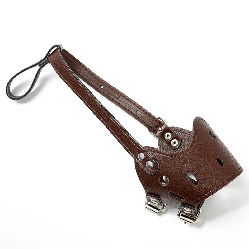 Adjustable PU Leather Dog Muzzle – Breathable Anti-Bark & Anti-Bite Muzzle for Small to Large Dogs