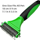Dual-Sided Dematting Rake – Stainless Steel Grooming Comb for Dogs & Cats