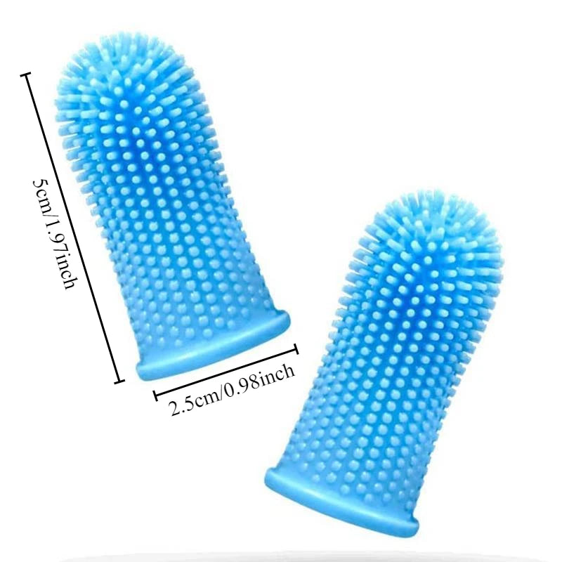 Soft Silicone Finger Toothbrush – 360° Dental Care for Dogs & Cats (with Storage Case)
