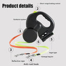 Double Retractable Dog Leash – Dual 360° Tangle-Free Lead with LED Safety Light (for Small & Large Dogs)