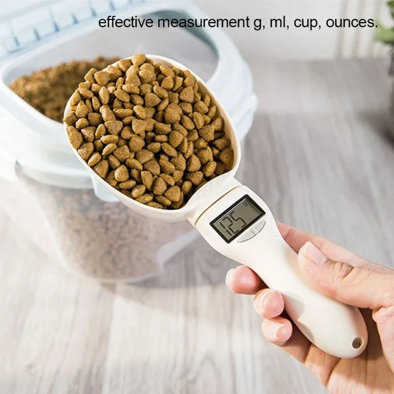 Digital Measuring Scoop – LED Pet Food Scale Spoon for Cats & Dogs (800g Capacity)