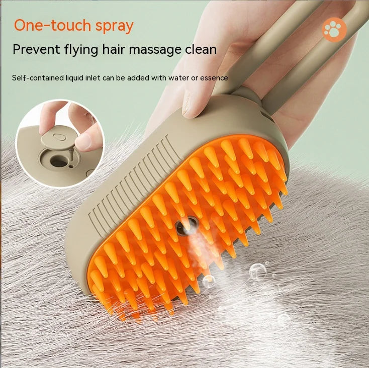 4-in-1 Electric Spray Grooming Brush – Anti-Static, Hair Removal & Massage Comb for Cats & Dogs