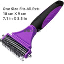 Dual-Sided Dematting Rake – Stainless Steel Grooming Comb for Dogs & Cats