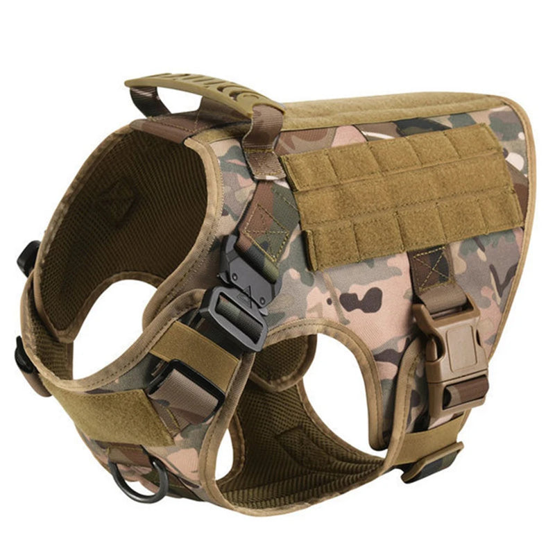 Tactical Harness Set includes a padded vest, leash and Molle pouches — perfect for training, walking and working dogs.
