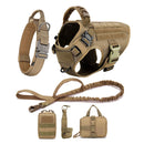 Tactical Harness Set includes a padded vest, leash and Molle pouches — perfect for training, walking and working dogs.
