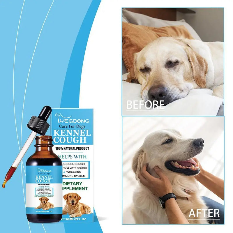 Herbal Cough Relief Drops – Natural Respiratory & Immune Support Supplement for Dogs & Cats (60ml)