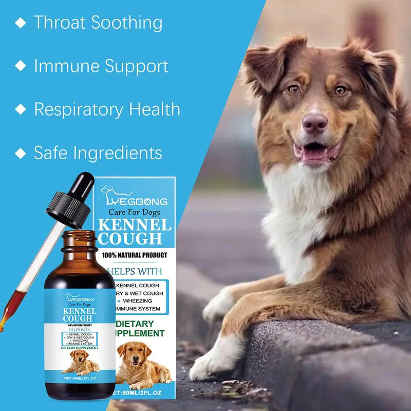 Herbal Cough Relief Drops – Natural Respiratory & Immune Support Supplement for Dogs & Cats (60ml)