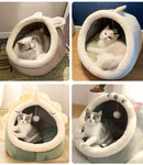 Foldable Cat Tent Bed – Soft Indoor Cave Bed for Cats & Small Dogs (Washable, Self-Warming)